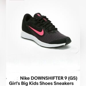 NIKE, Downshifter 9, Girls, Size 5Y, Black & Hot Pink, Running Sneakers, “EUC”!
